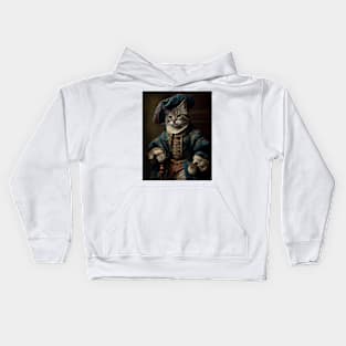 Victorian cat portrait 5 Kids Hoodie